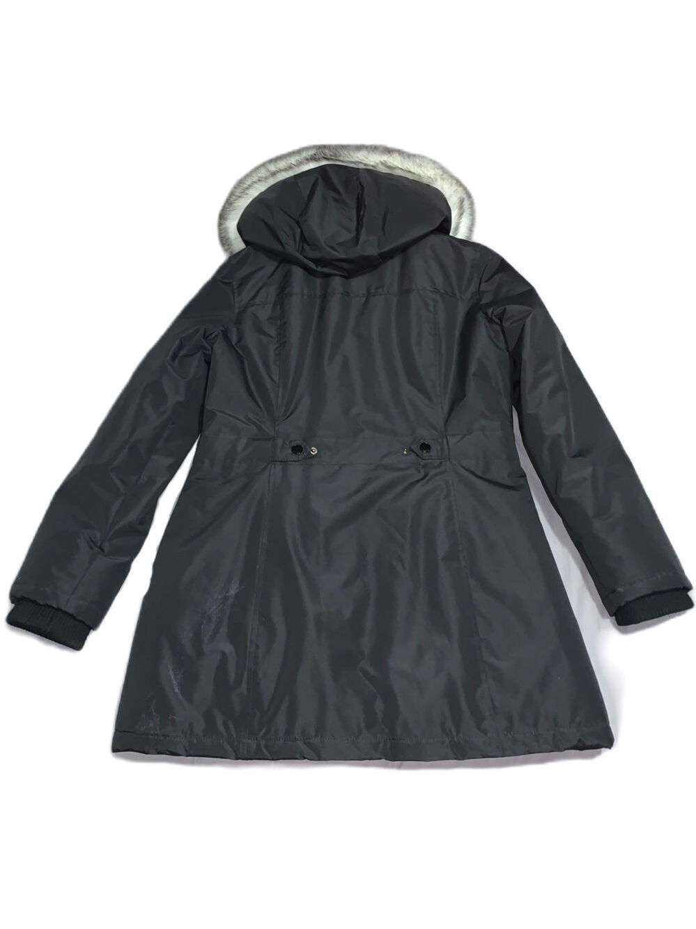 HFX Parka Puffer Jacket L Faux Fur Brim Hood Insulated Black Warm Snow - Picture 5 of 9